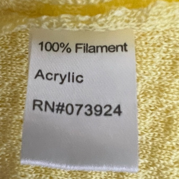 MING WANG Open Front Blazer Cardigan Yellow With Black & White Trim Sz Small - Picture 6 of 8